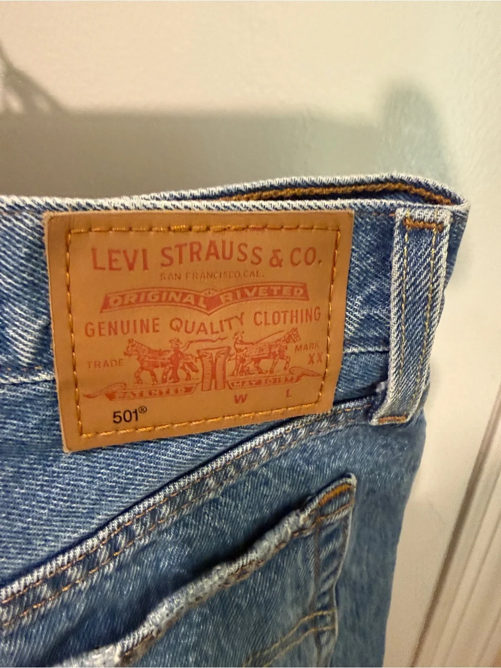 Levi's Distressed Blue Denim Cutoff Shorts